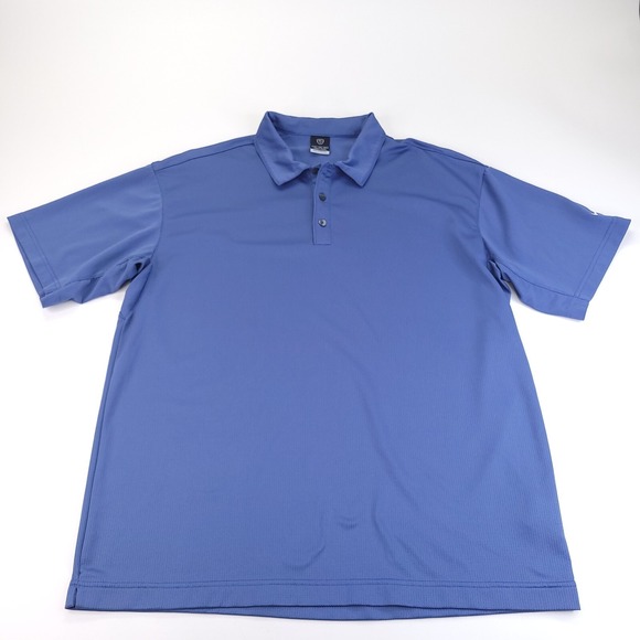 VTG Nike Golf Polo Shirt Mens XXL 2XL Blue Golf Lightweight White Sleeve Check - Picture 1 of 8